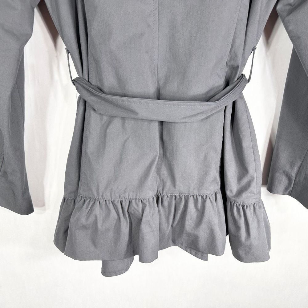 Sandro Studio Medium Jacket Gray Ruffled Long Coa… - image 6